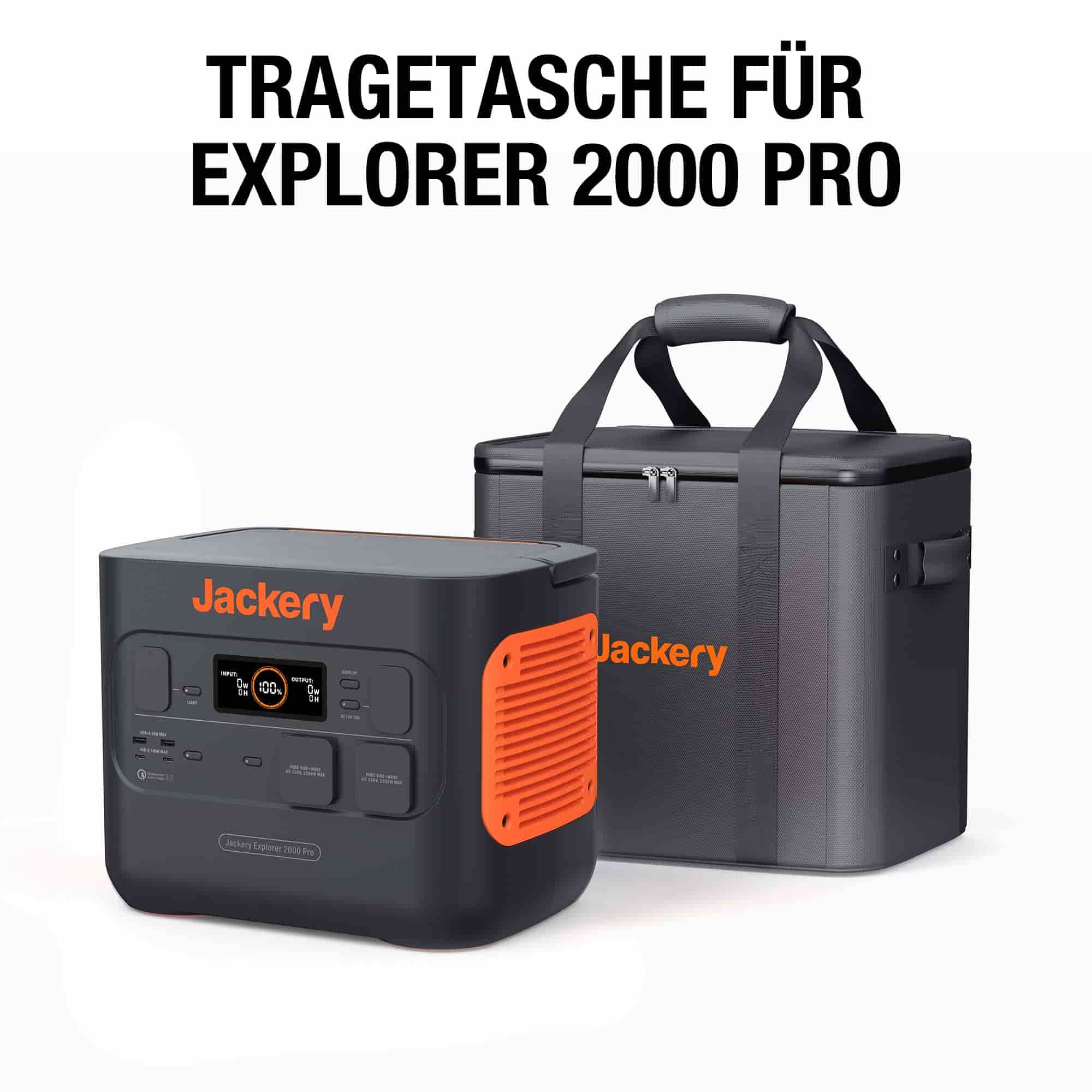 Jackery EVA Tragetasche für Explorer 2000 v2/2000 Pro/1500 Pro/1000 Plus Tragbare Powerstation (L) - Image 3