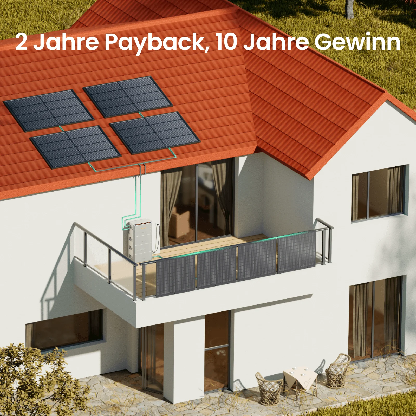 Jackery HomePower 2000 Ultra mit Speicher (450 Wp bifazialen Solarmodulen) - Image 4